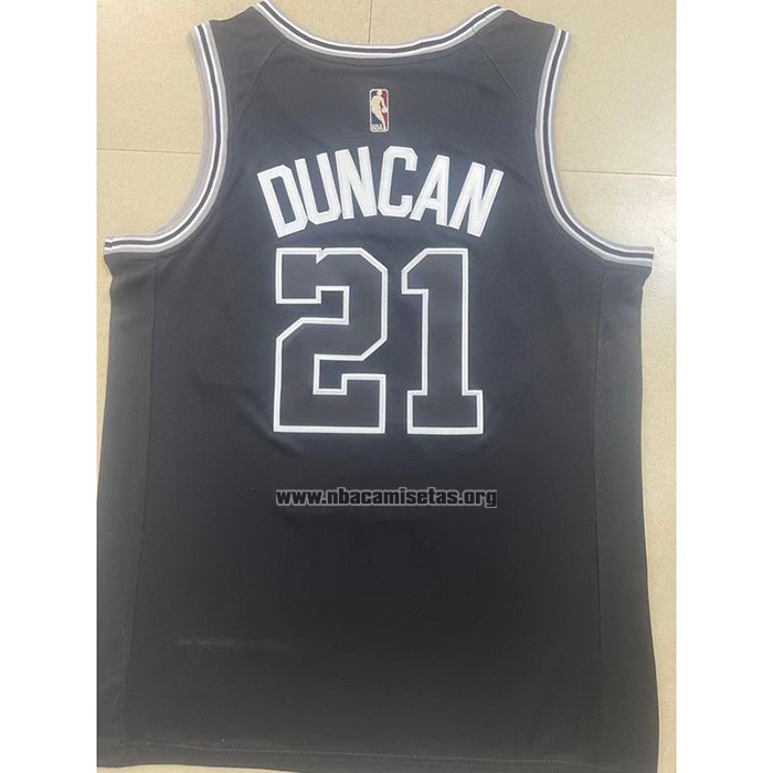 Camiseta San Antonio Spurs Tim Duncan NO 21 Statement 2022-23 Negro